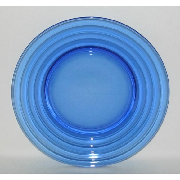 Hazel Atlas Glass MODERNTONE Cobalt Blue Luncheon Plate - Picture 2 of 2